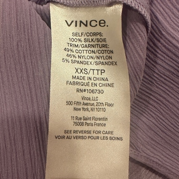 Vince Women's Smocked Extra Large Long Sleeved V- Neck Blouse - Picture 9 of 9